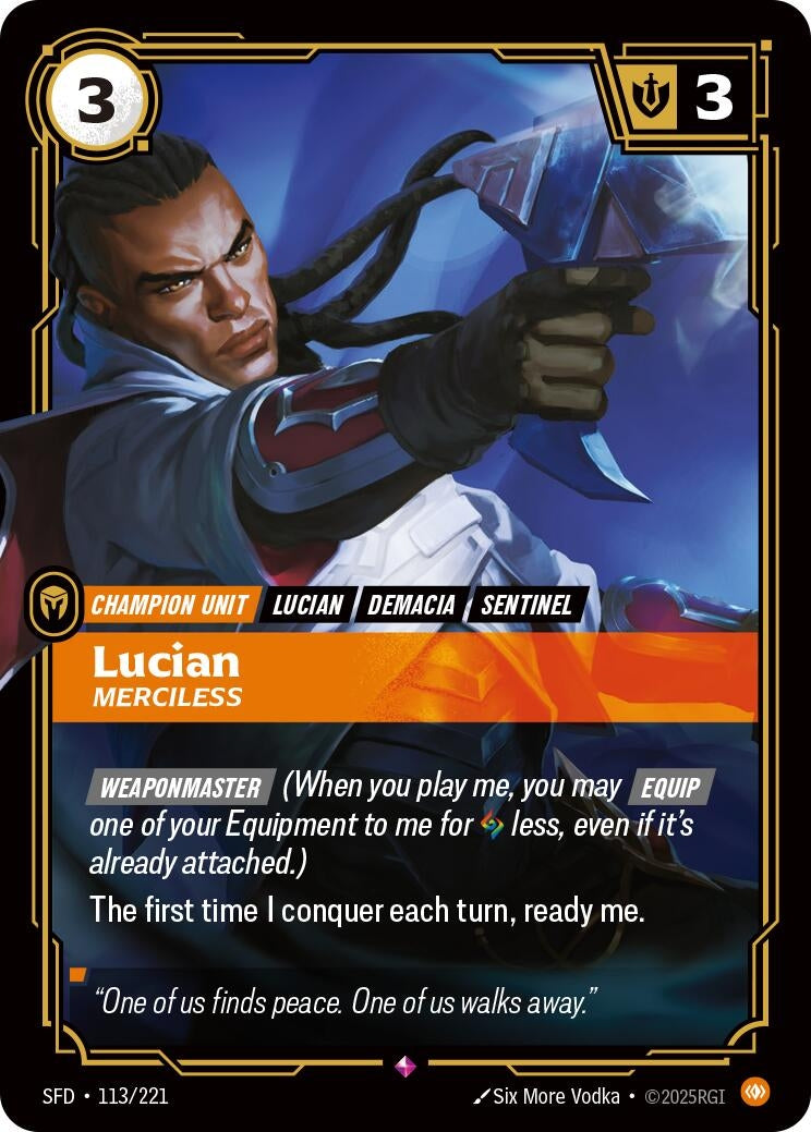 Image for Lucian - Merciless [113/221] - Riftbound: League of Legends Trading Card Game