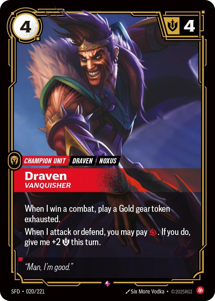 Image for Draven - Vanquisher [020/221] - Riftbound: League of Legends Trading Card Game