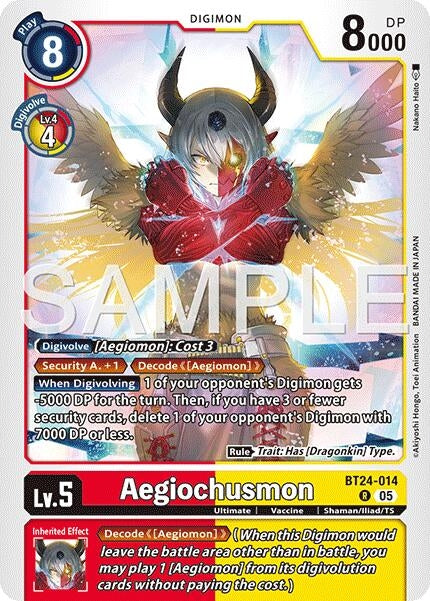Image for Aegiochusmon [BT24-014 R] - Digimon Card Game