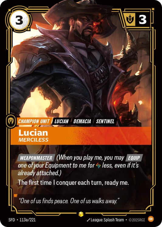 Image for Lucian - Merciless (Alternate Art) [113a/221] - Riftbound: League of Legends Trading Card Game