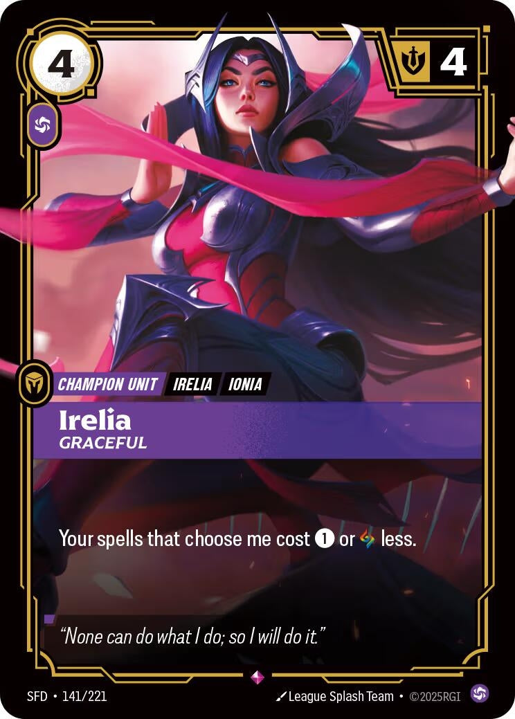 Image for Irelia - Graceful [141/221] - Riftbound: League of Legends Trading Card Game