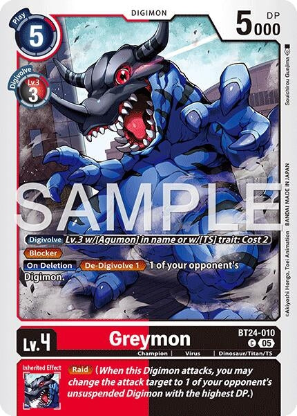 Image for Greymon [BT24-010 C] - Digimon Card Game