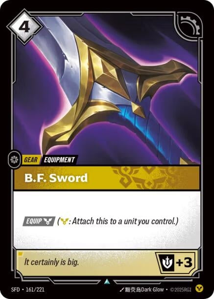 Image for B.F. Sword [161/221] - Riftbound: League of Legends Trading Card Game
