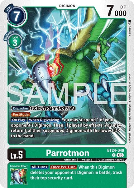 Image for Parrotmon [BT24-049 C] - Digimon Card Game
