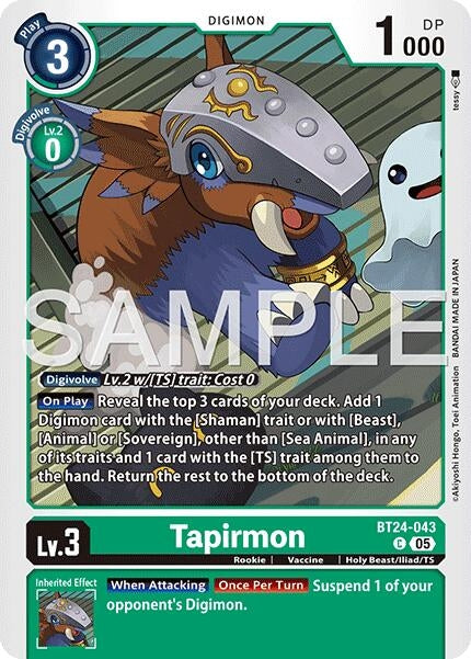 Image for Tapirmon [BT24-043 C] - Digimon Card Game