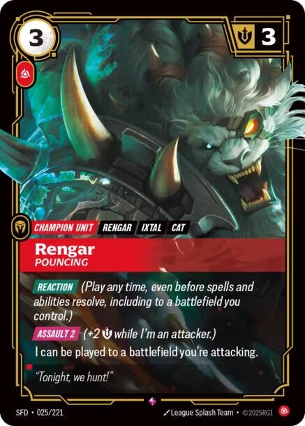 Image for Rengar - Pouncing [025/221] - Riftbound: League of Legends Trading Card Game