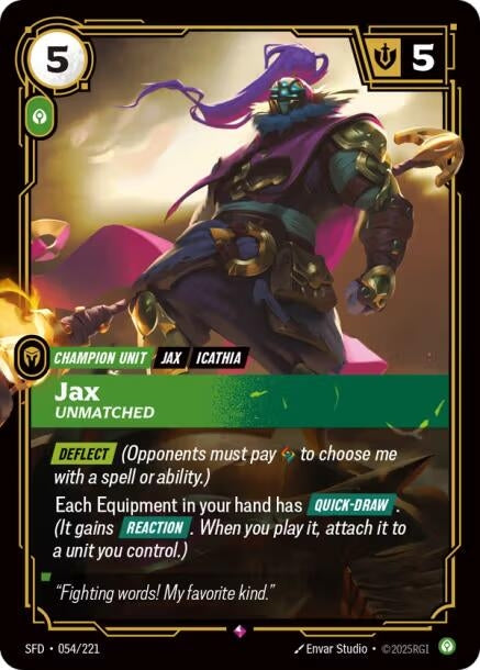 Image for Jax - Unmatched [054/221] - Riftbound: League of Legends Trading Card Game