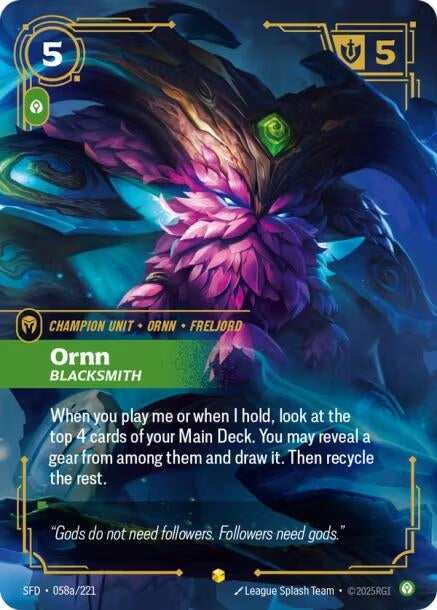 Image for Ornn - Blacksmith (Alternate Art) [058a/221] - Riftbound: League of Legends Trading Card Game