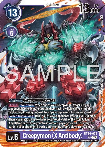 Image for Creepymon (X Antibody) [BT24-078 SR] - Digimon Card Game