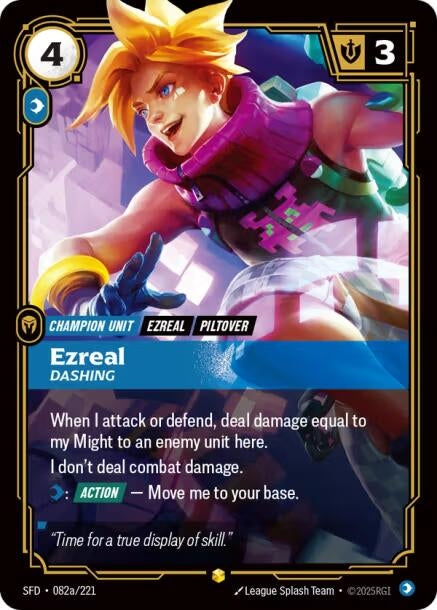 Image for Ezreal - Dashing (Alternate Art) [082a/221] - Riftbound: League of Legends Trading Card Game