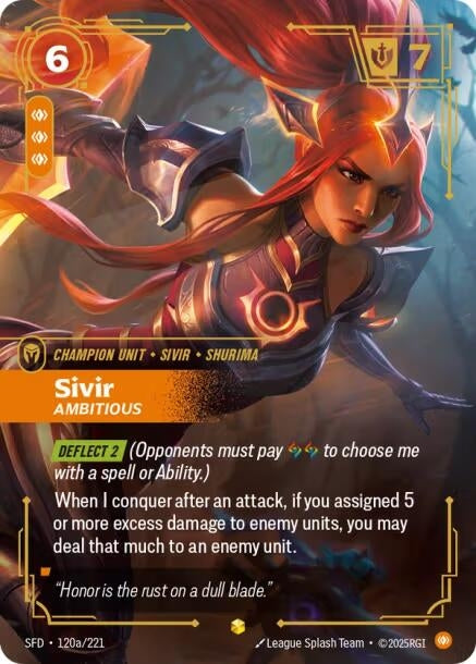 Image for Sivir - Ambitious (Alternate Art) [120a/221] - Riftbound: League of Legends Trading Card Game