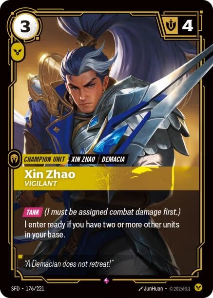Image for Xin Zhao - Vigilant [176/221] - Riftbound: League of Legends Trading Card Game