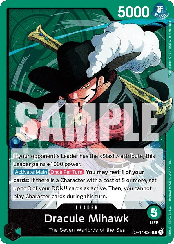 Image for Dracule Mihawk - OP14-020 [OP14-020] - One Piece Card Game