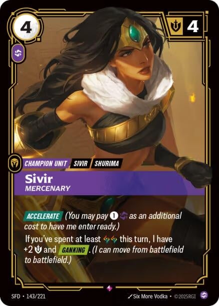 Image for Sivir - Mercenary [143/221] - Riftbound: League of Legends Trading Card Game