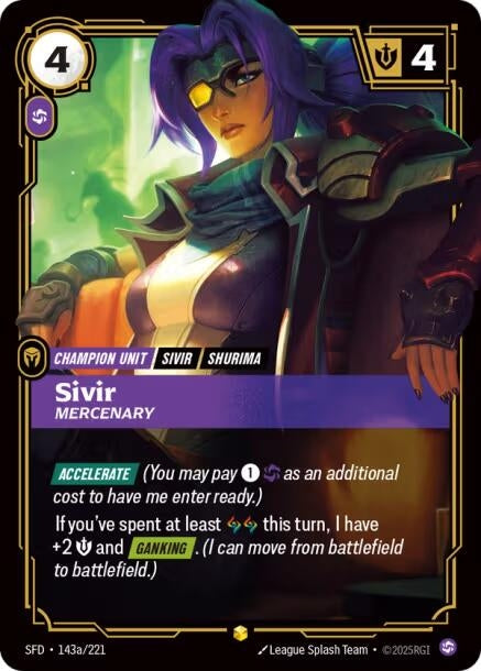 Image for Sivir - Mercenary (Alternate Art) [143a/221] - Riftbound: League of Legends Trading Card Game