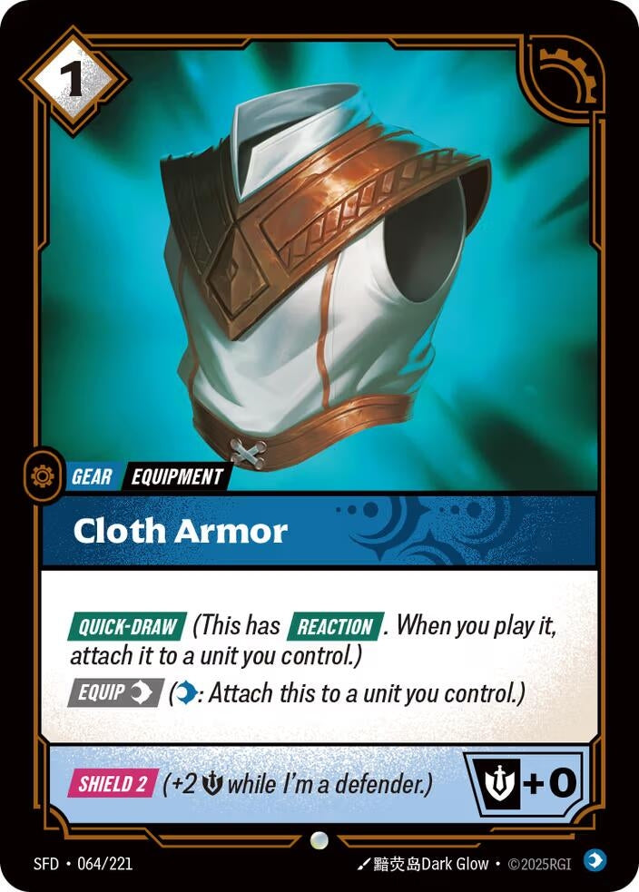 Image for Cloth Armor [064/221] - Riftbound: League of Legends Trading Card Game