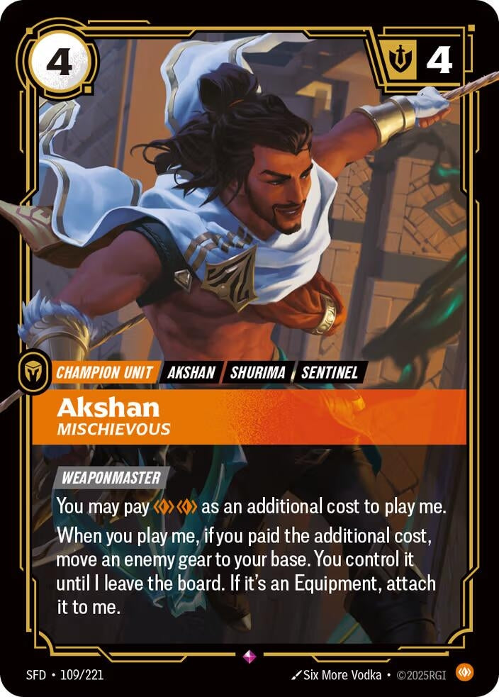 Image for Akshan - Mischievous [109/221] - Riftbound: League of Legends Trading Card Game