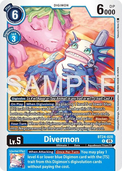 Image for Divermon [BT24-028 R] - Digimon Card Game