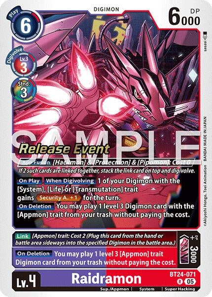 Image for Raidramon [BT24-071 R] - Digimon Card Game