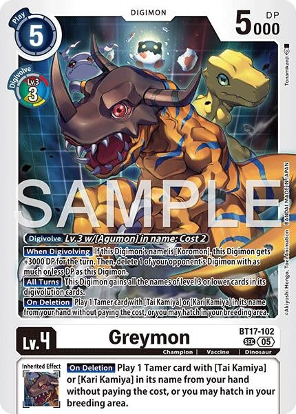 Image for Greymon - BT17-102 (Reprint) [BT17-102 SEC] - Digimon Card Game