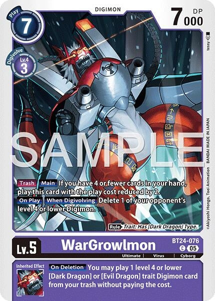 Image for WarGrowlmon [BT24-076 C] - Digimon Card Game
