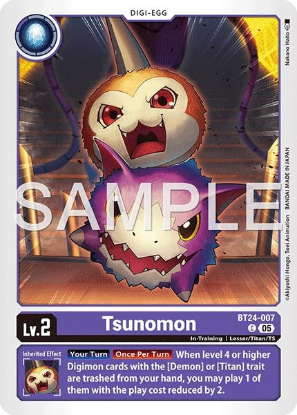 Image for Tsunomon [BT24-007 C] - Digimon Card Game