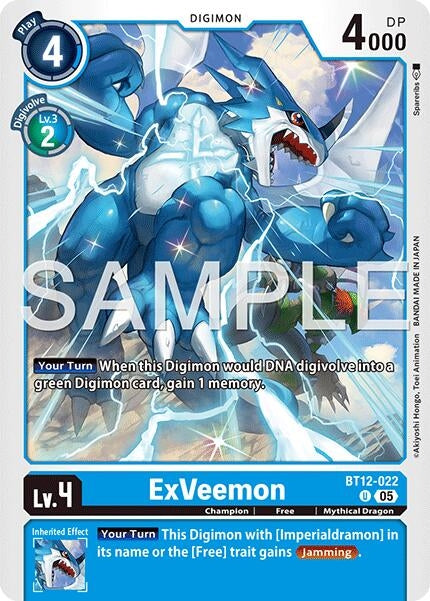 Image for ExVeemon - BT12-022 (Reprint) [BT12-022 U] - Digimon Card Game