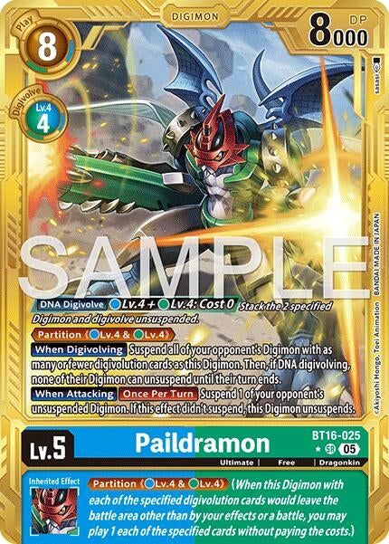 Image for Paildramon - BT16-025 (Gold Border) [BT16-025 SR] - Digimon Card Game