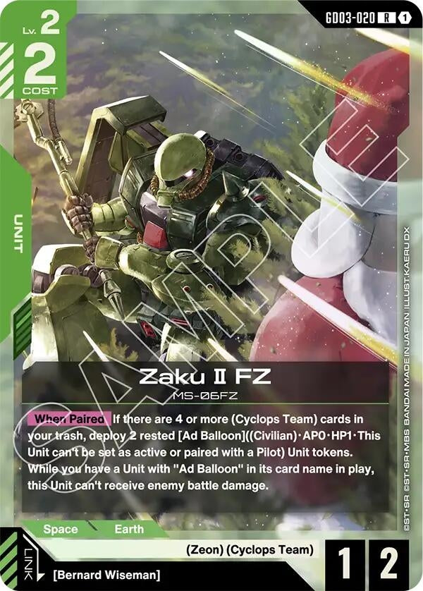 Image for Zaku II FZ [GD03-020] - Gundam Card Game