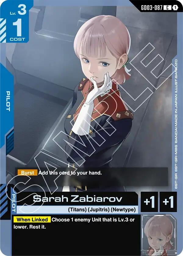 Image for Sarah Zabiarov [GD03-087] - Gundam Card Game