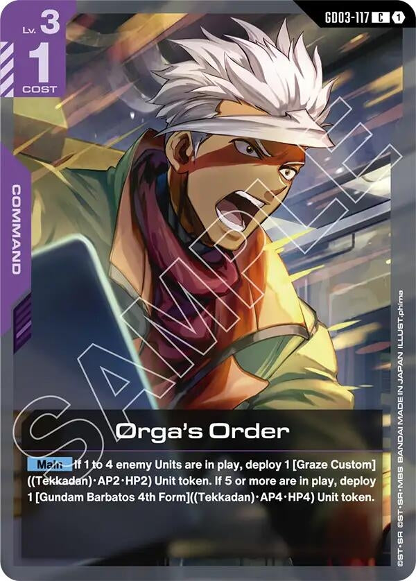 Image for Orga's Order [GD03-117] - Gundam Card Game