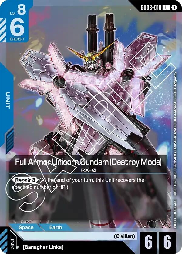 Image for Full Armor Unicorn Gundam (Destroy Mode) (Store Tournament Participant Pack 03) [GD03-010] - Gundam Card Game