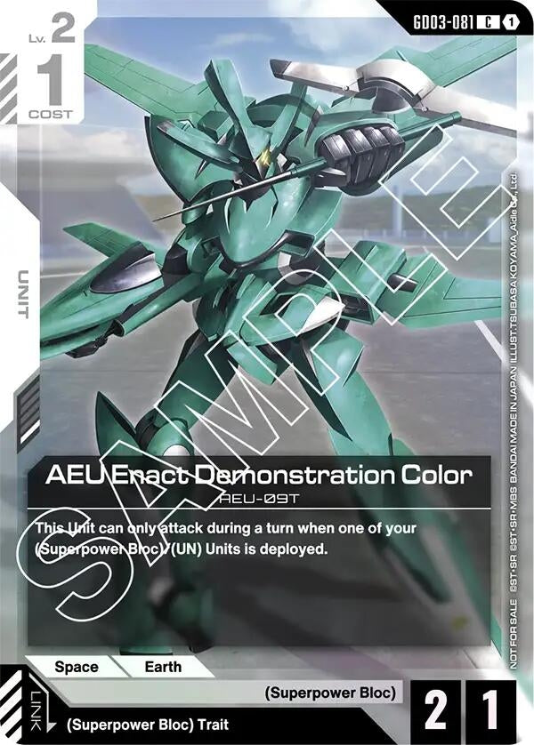 Image for AEU Enact Demonstration Color (Store Tournament Participant Pack 03) [GD03-081] - Gundam Card Game