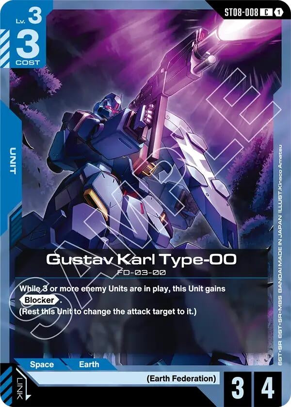 Image for Gustav Karl Type-00 [ST08-008] - Gundam Card Game