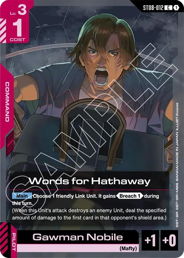 Image for Words for Hathaway [ST08-012] - Gundam Card Game