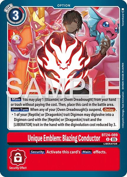 Image for Unique Emblem: Blazing Conductor [BT24-089 U] - Digimon Card Game