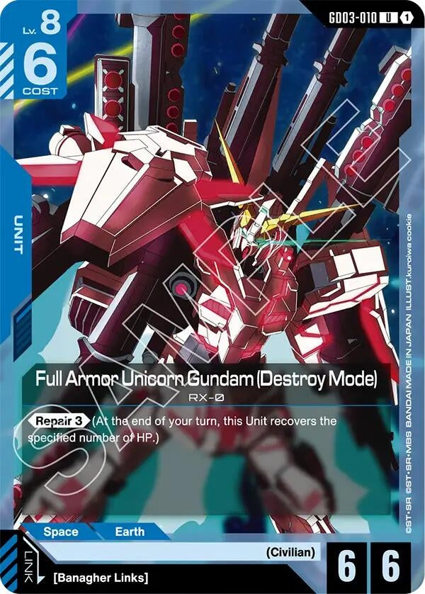 Image for Full Armor Unicorn Gundam (Destroy Mode) [GD03-010] - Gundam Card Game