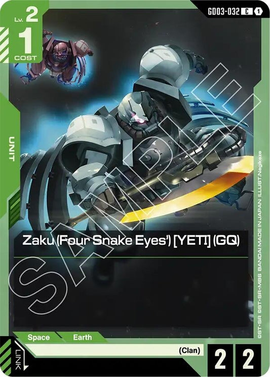Image for Zaku (Four Snake Eyes') [YETI] (GQ) [GD03-032] - Gundam Card Game