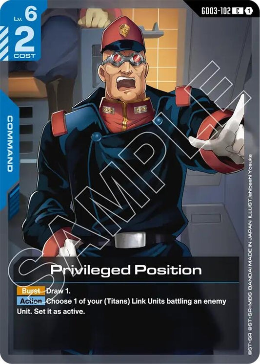 Image for Privileged Position [GD03-102] - Gundam Card Game