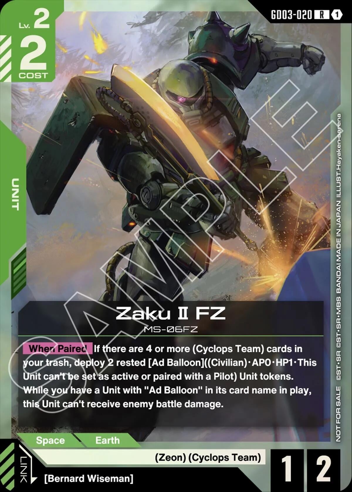 Image for Zaku II FZ (GD03 Release Event) [GD03-020] - Gundam Card Game