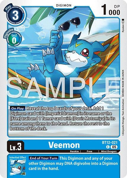 Image for Veemon - BT12-021 (Reprint) [BT12-021 C] - Digimon Card Game