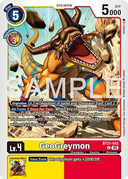 Image for GeoGreymon - BT21-042 (Reprint) [BT21-042 C] - Digimon Card Game