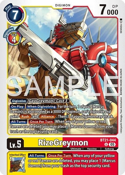 Image for RizeGreymon - BT21-044 (Reprint) [BT21-044 U] - Digimon Card Game