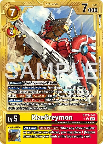 Image for RizeGreymon - BT21-044 (Gold Border) [BT21-044 U] - Digimon Card Game