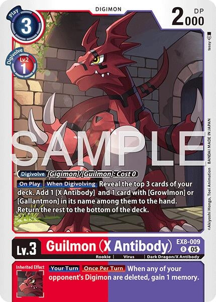 Image for Guilmon (X Antibody) (Reprint) [EX8-009 R] - Digimon Card Game