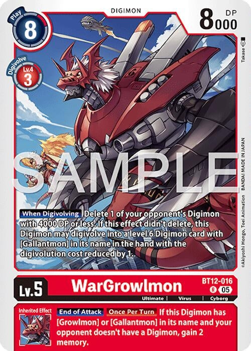 Image for WarGrowlmon - BT12-016 (Reprint) [BT12-016 R] - Digimon Card Game