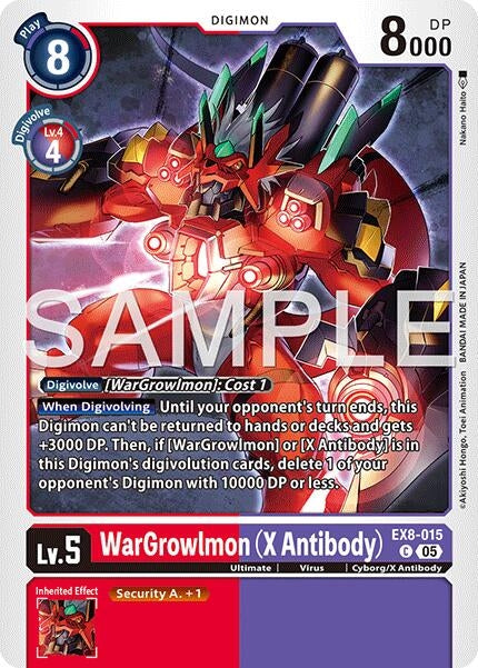 Image for WarGrowlmon (X Antibody) (Reprint) [EX8-015 C] - Digimon Card Game
