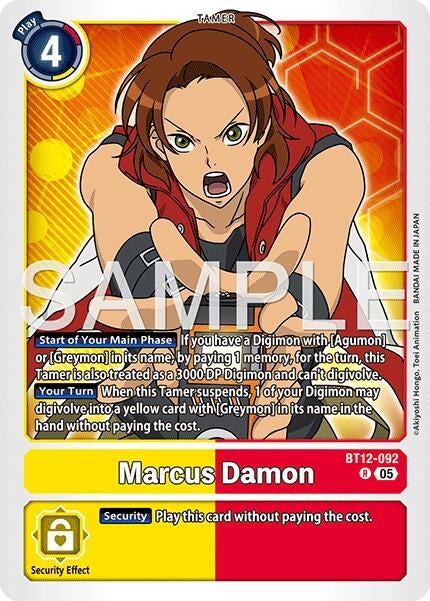 Image for Marcus Damon - BT12-092 (Reprint) [BT12-092 R] - Digimon Card Game
