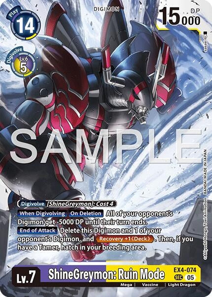 Image for ShineGreymon: Ruin Mode (Reprint) [EX4-074 SR] - Digimon Card Game