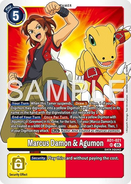 Image for Marcus Damon & Agumon [AD1-021 SR] - Digimon Card Game